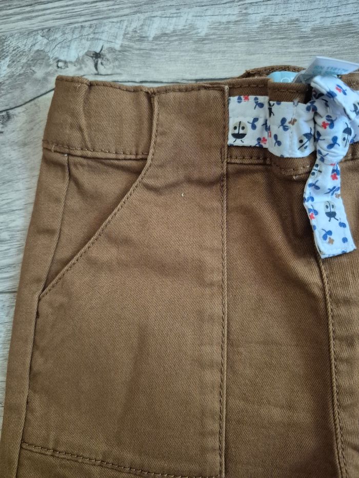 Short Obaïbi 100% coton garçon 18 mois couleur marron - photo numéro 5