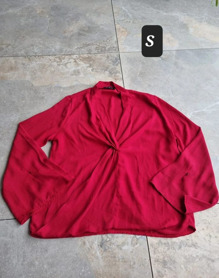 Chemisier fluide rouge taille S