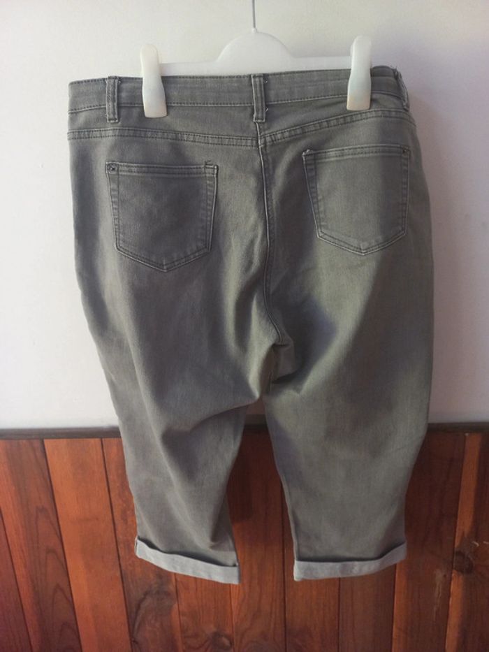 Pantacourt jeans gris - photo numéro 2