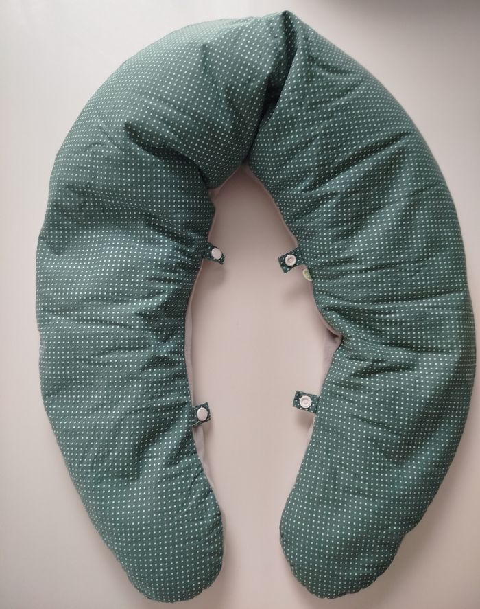 Coussin d'allaitement multifonction 5 en 1 gris/vert