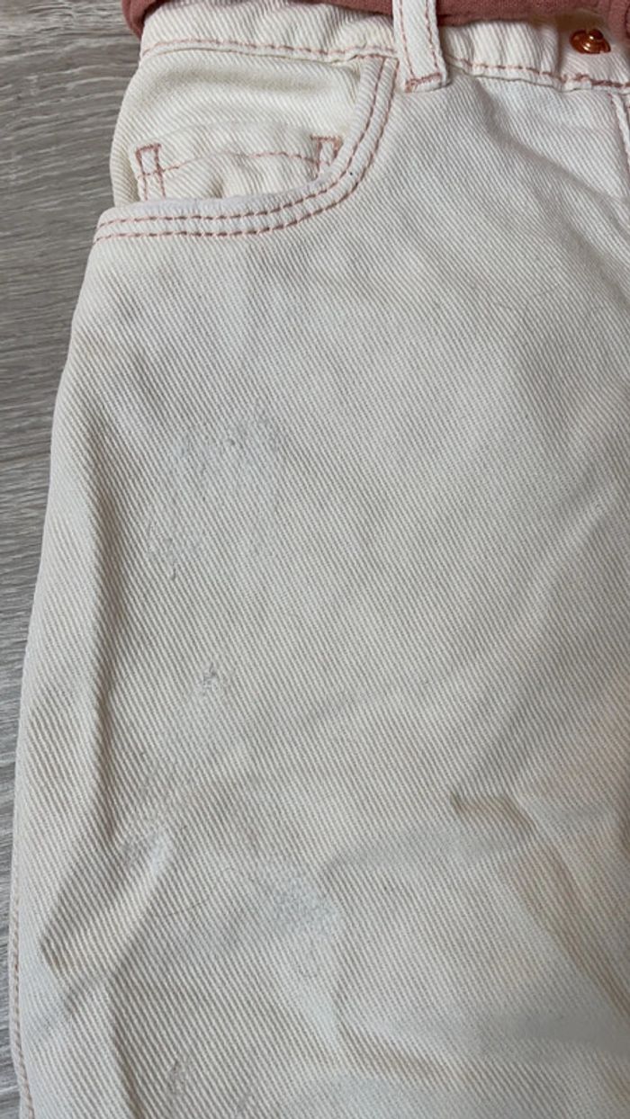 Jean fille blanc cassé / beige 4 ans - photo numéro 6