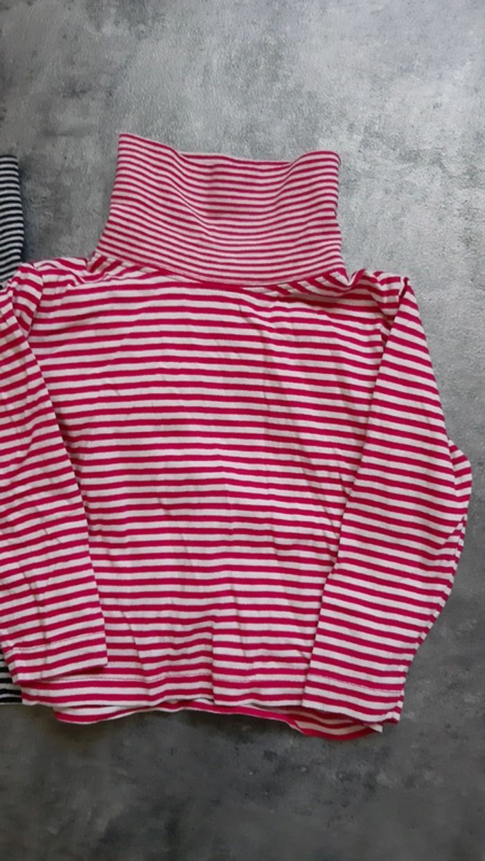 2 t-shirts manches longues col roulé fille - photo numéro 2