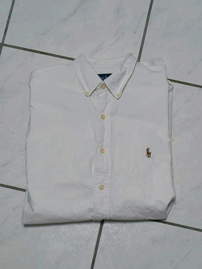 Chemise Ralph Lauren Classic Fit Blanche Vintage Y2K – Logo Brodé – Coton Haut de Gamme - photo numéro 4