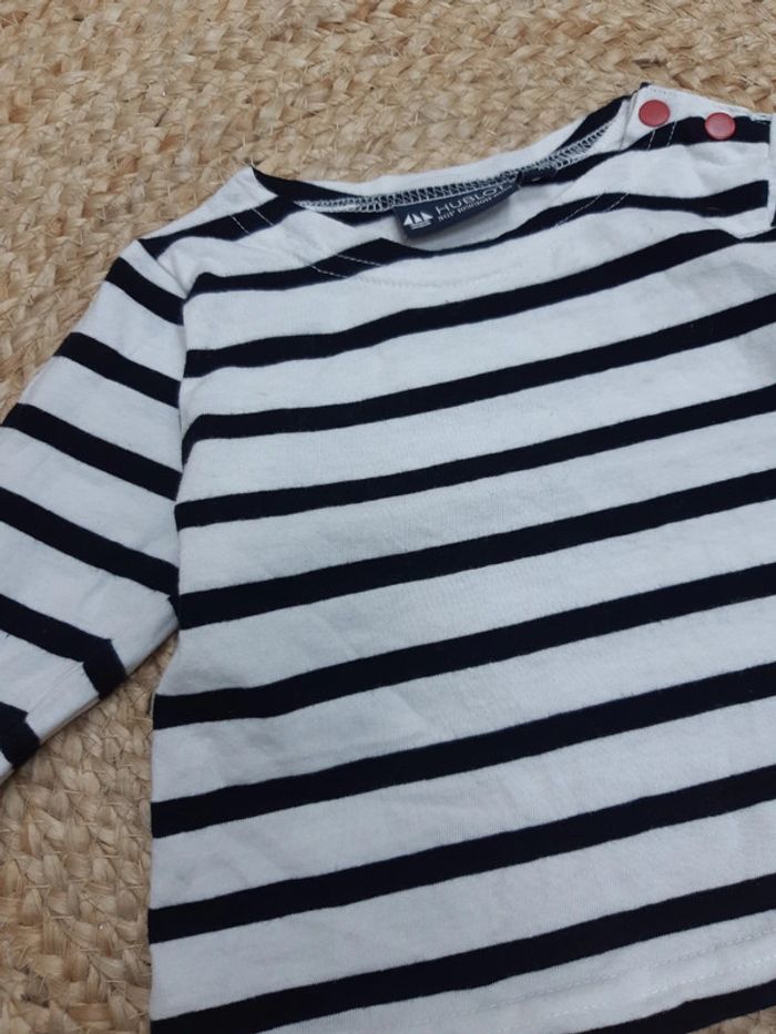 Tee shirt manches longues rayé Hublot 6 mois - photo numéro 3