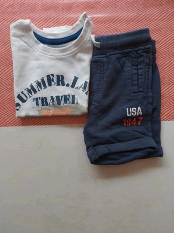 Ensemble 9/12mois short tee shirt