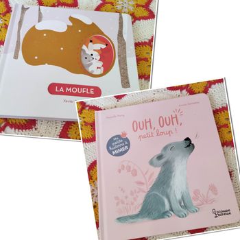 Lot 2 livres enfants bébé la moufle et ouh ouh petit loup