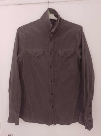 chemise grise côtelé