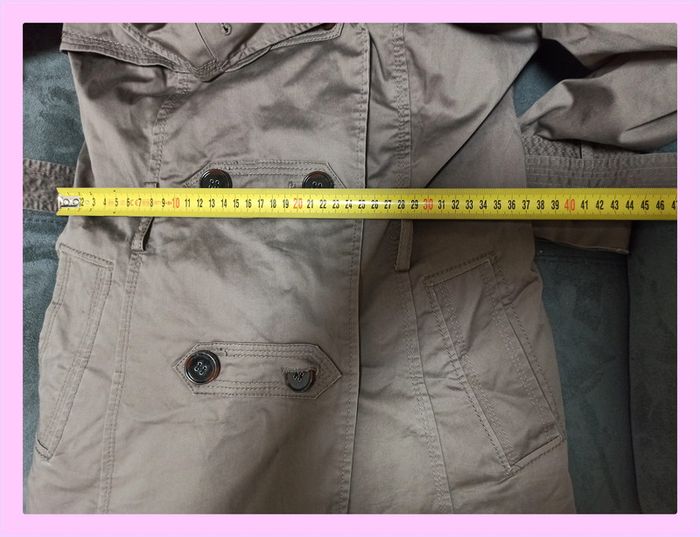Trench-coat court Piazza Italia gris/taupe cintré - Taille S - Style chic décontracté - photo numéro 19