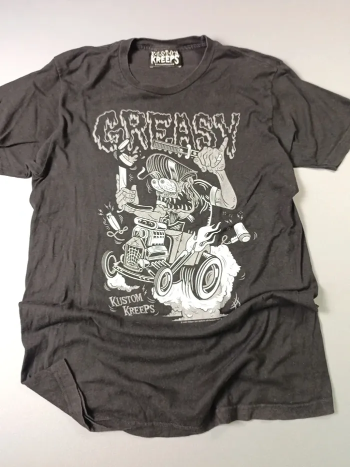 T-shirt imprimé graphic tee greasy kustom kreeps - L