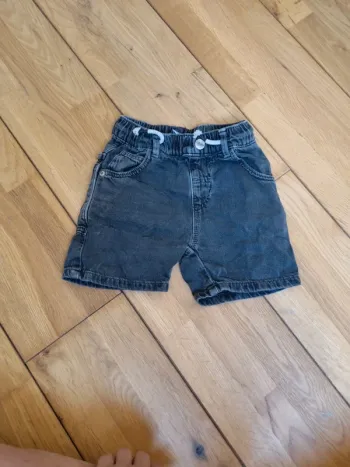 Short denim noir gris