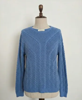 Pull bleu maille torsadée – Cache Cache – Taille S