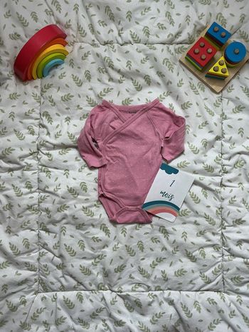 body manches longues rose à motifs coeurs 1 mois kiabi ouverture devant