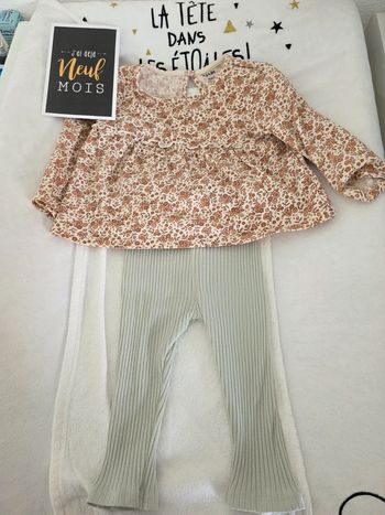 Ensemble 2 pièces bébé fille 9 mois