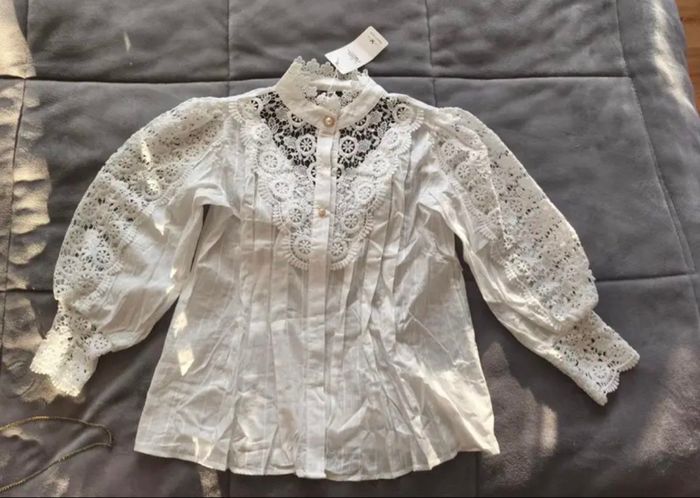 chemise blanche coton dentelle - photo numéro 2