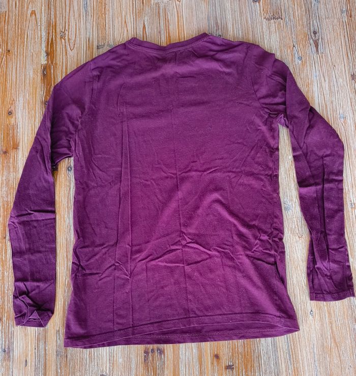 T-shirt Manches Longues Kiabi Ado XS 14 ans HRLM Bordeaux - photo numéro 5