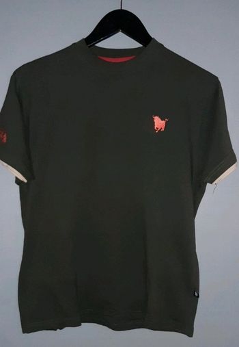 T-shirt kaki SoloToro avec broderies rouge taureau- Taille S