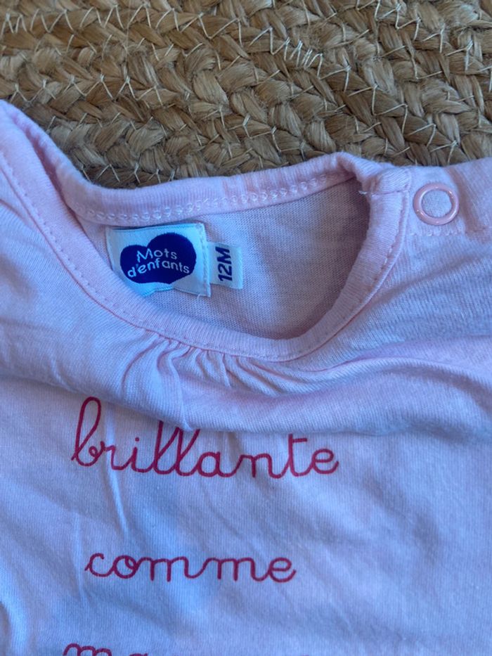 Tee-shirts fille 12 mois Mots d’enfants - photo numéro 2