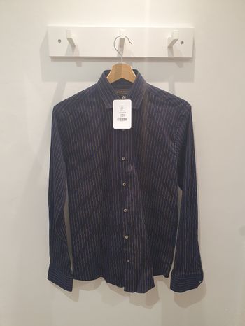 Chemise Varsovie rayée marine/camel Taille S (taille petit)