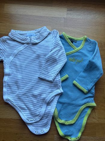 Lot 2 bodies ML Tex 1/3 mois garçon