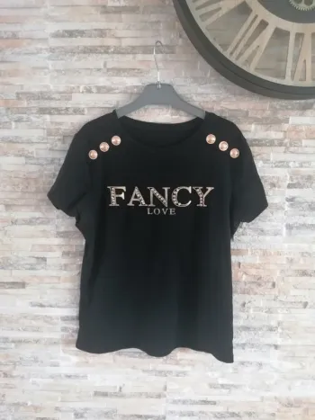 Tee-shirt taille M noir/Doré