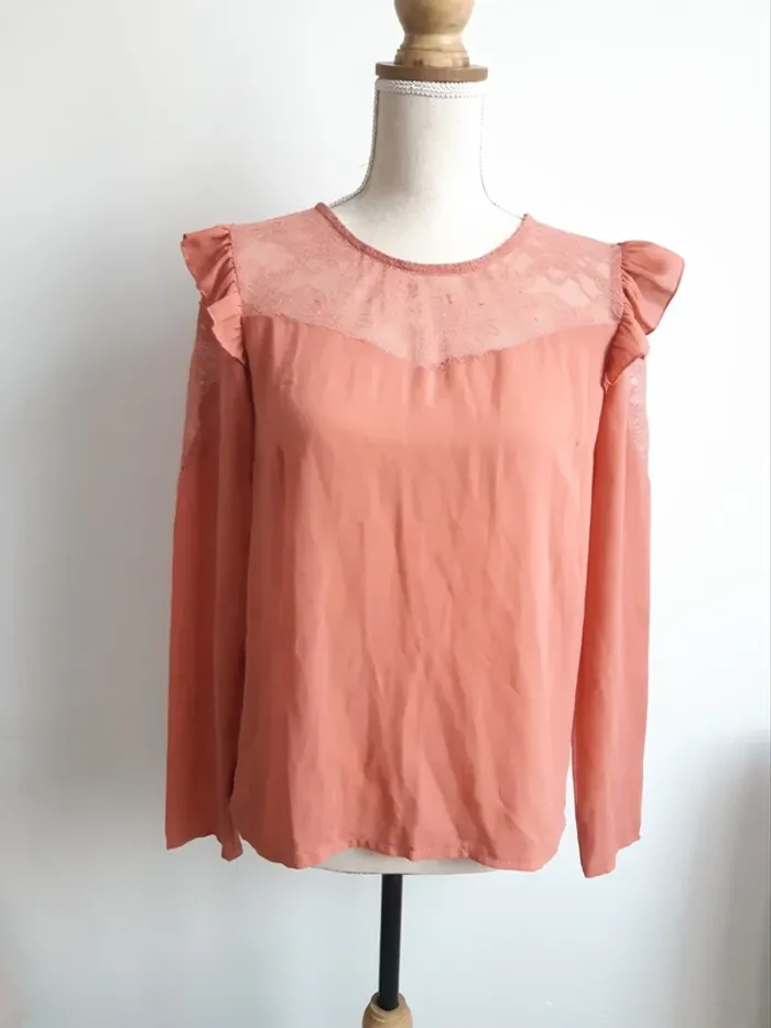 Blouse rose dentelle Gémo T36
