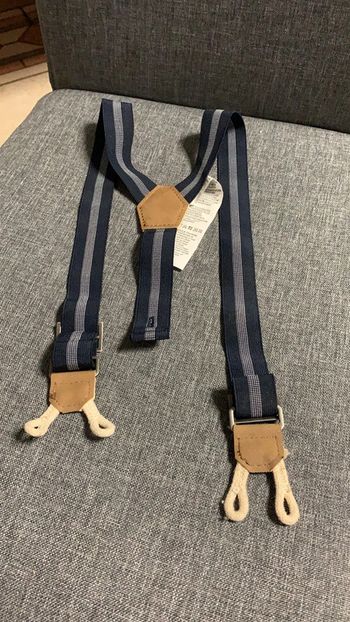 Bretelles bleu 56cm pour pantalon avec boutons