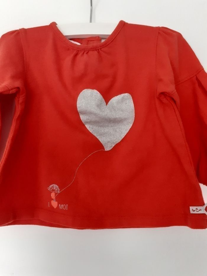 T-shirt fille rouge 12 mois La compagnie des petits - photo numéro 2