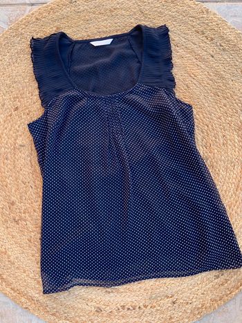 Femme 👩 Blouse sans manches bleu marine a pois promod taille 36