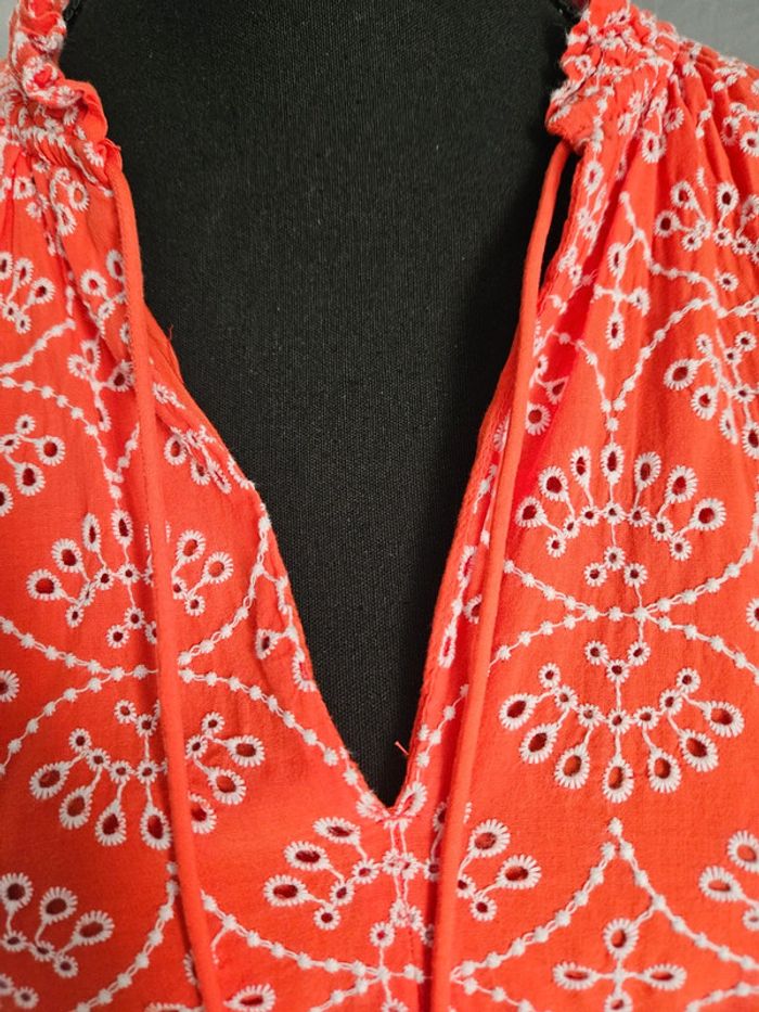 Robe Arielle écru fond corail Sézane - photo numéro 2