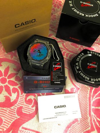 Montre G Shock transparente multicolore