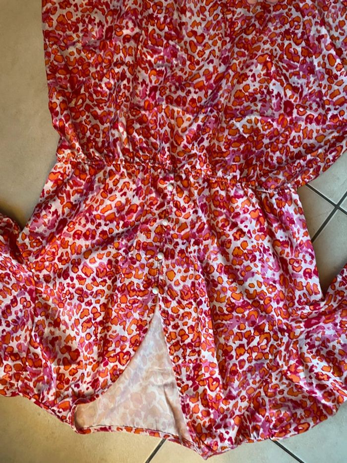 Robe femme longue léopard leo rouge orange blanc - photo numéro 7