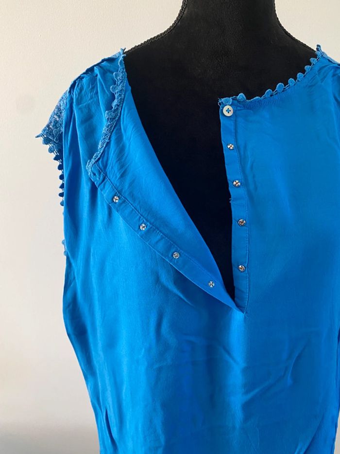 Blouse - tee shirt 123 bleue taille 38 - photo numéro 8