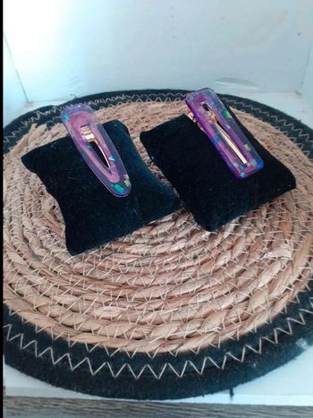 Barrette  cheveux  violet  pailleté  n°4