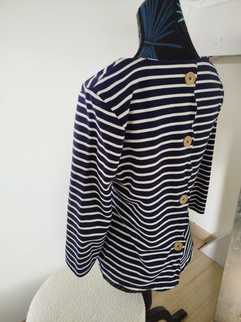 Sweat marinière marine rayé blanc M