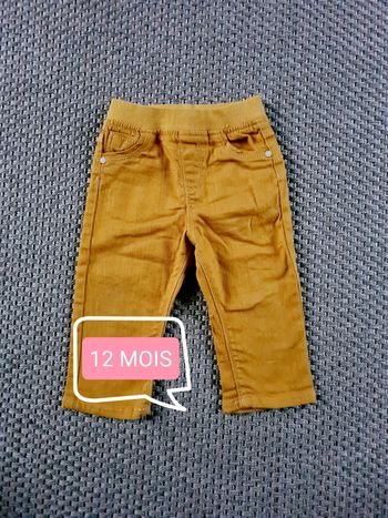 Pantalon jean moutarde garçon - 12 mois