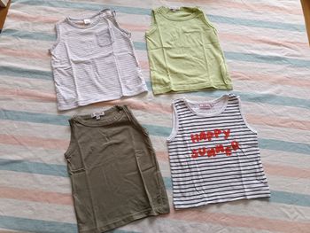 Lot 4 tee shirt sans manches 9 mois