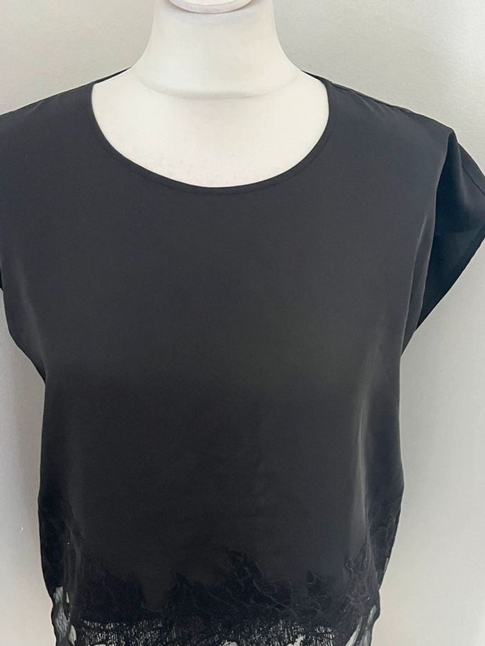 Blouse noire et dentelle The Kooples XS - photo numéro 3
