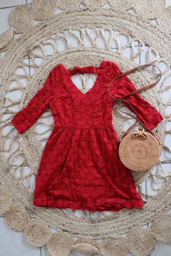 Robe dentelle rouge Ycoo Paris
