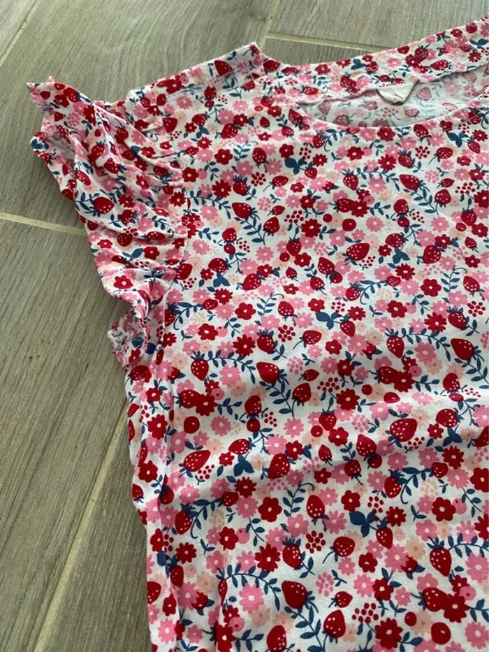 Joli haut liberty fille rose 5/6ans fait main - photo numéro 3