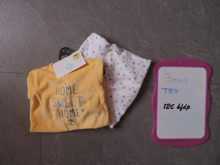 lot de 2 pyjamas TEX taille 3 mois