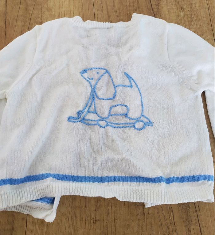 Gilet garçon blanc taille 6 mois Grain de blé - photo numéro 2