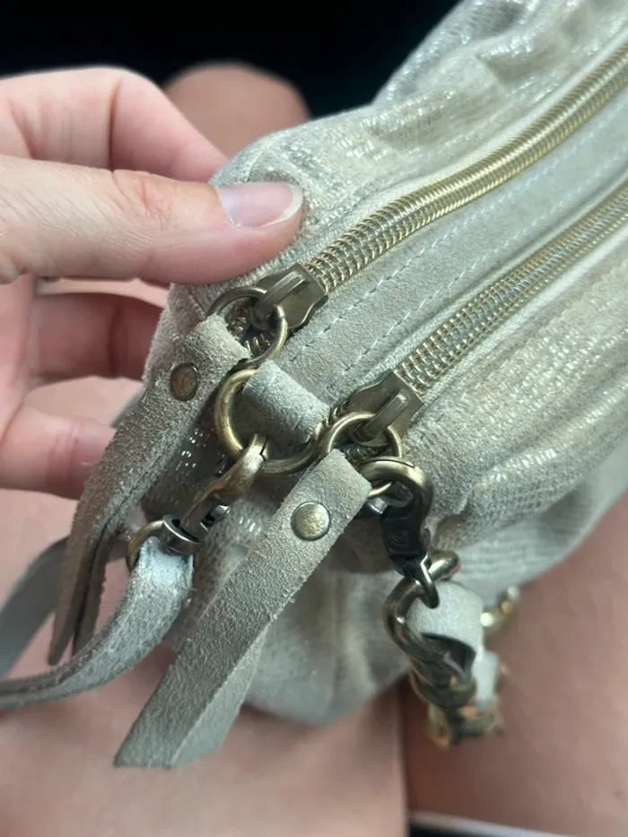 Sac en beige doré clair modèle “Mama” avec double bandoulière - photo numéro 16