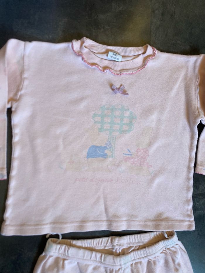 Pyjama rose lapins 2 pièces 5 ans - photo numéro 2