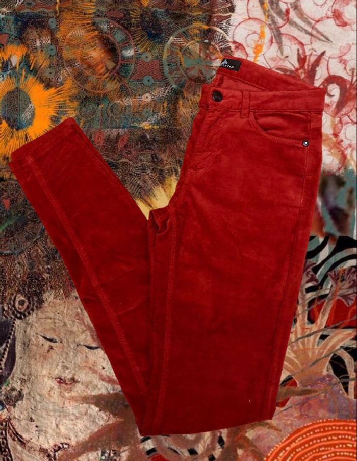 🧡Pantalon skinny velours couleur rouille One Step rust-colored velvet pants🍁 - photo numéro 4