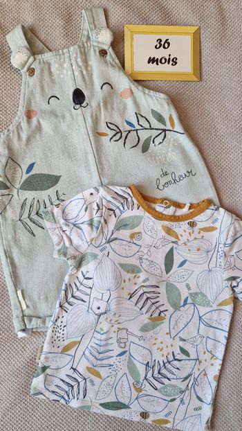 Salopette + T shirt "semeur de bonheur"