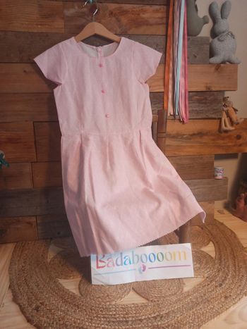 Robe rose Fait Main 8 ans neuf