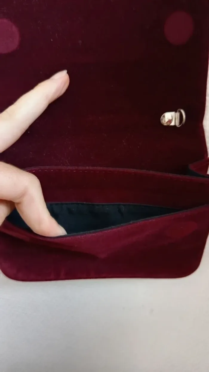 Pochette style velours bordeaux 🔸 André - photo numéro 4