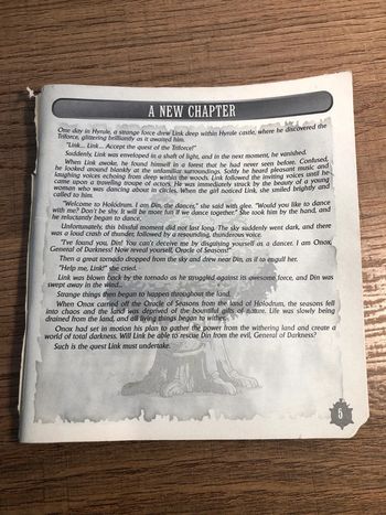 Notice mode d’emploi jeux vidéo , zelda oracle of ages ou of seasons