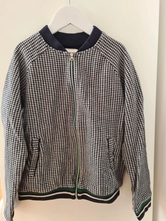 Gilet fille noir et blanc zippé 10 ans Catimini