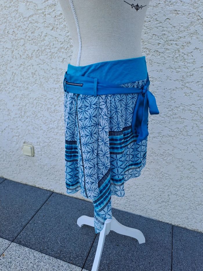 Mini jupe trapèze imprimé turquoise La mode est à vous t.40 - photo numéro 3